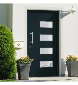 Porte d'entrée Aluminium et PVC Anthracite 110x210 cm