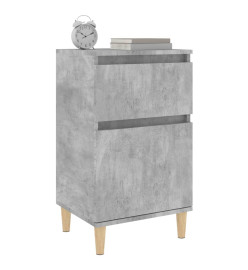 Tables de chevet 2 pcs gris béton 40x35x70 cm