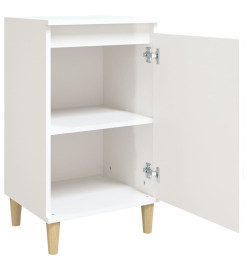 Tables de chevet 2pcs blanc brillant 40x35x70cm bois ingénierie