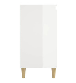 Tables de chevet 2pcs blanc brillant 40x35x70cm bois ingénierie