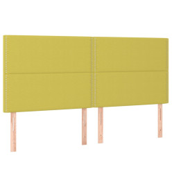 Tête de lit à LED Vert 160x5x118/128 cm Tissu