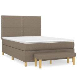 Lit à sommier tapissier avec matelas Taupe 140x200 cm Tissu