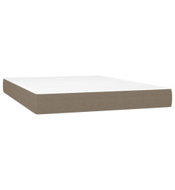 Lit à sommier tapissier avec matelas Taupe 140x200 cm Tissu