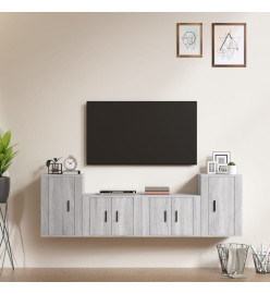 Ensemble de meubles TV 4 pcs Sonoma gris Bois d'ingénierie