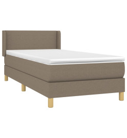 Lit à sommier tapissier avec matelas Taupe 90x200 cm Tissu