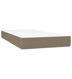Lit à sommier tapissier avec matelas Taupe 90x200 cm Tissu