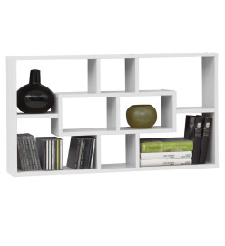 FMD Étagère murale rectangulaire avec 8 compartiments Blanc