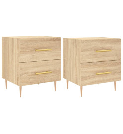 Tables de chevet 2 pcs chêne sonoma 40x35x47,5 cm