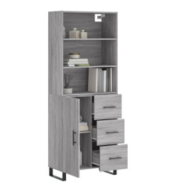 Buffet haut Sonoma gris 69,5x34x180 cm Bois d'ingénierie