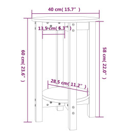 Table basse Blanc Ø 40x60 cm Bois massif de pin