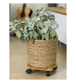 Nature Chariot à plantes rond Ø30 cm marron BPC