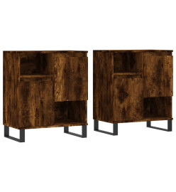 Buffets 2 pcs chêne fumé bois d'ingénierie