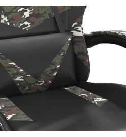 Chaise de jeu pivotante repose-pied Noir camouflage Similicuir