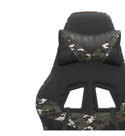 Chaise de jeu pivotante repose-pied Noir camouflage Similicuir