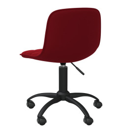 Chaises à dîner pivotantes 4 pcs Rouge bordeaux Velours