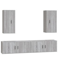 Ensemble de meubles TV 4 pcs Sonoma gris Bois d'ingénierie