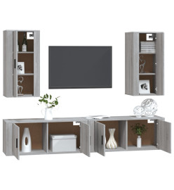 Ensemble de meubles TV 4 pcs Sonoma gris Bois d'ingénierie