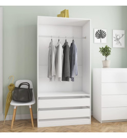 Garde-robe Blanc 100x50x200 cm Bois d'ingénierie