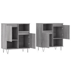 Buffets 2 pcs sonoma gris bois d'ingénierie