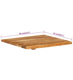 Dessus de meuble-lavabo de salle de bain Acacia 58x52x2,5 cm