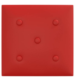 Panneaux muraux 12pcs Rouge bordeaux 30x30cm Similicuir 1,08 m²