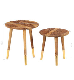 Tables basses 2 pcs Bois solide de Sesham