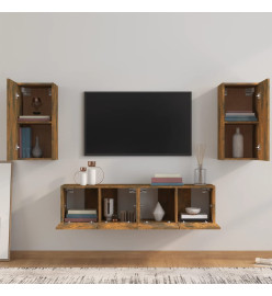 Ensemble de meubles TV 4 pcs Chêne fumé Bois d'ingénierie