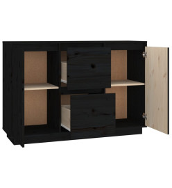 Buffet Noir 111x34x75 cm Bois massif de pin