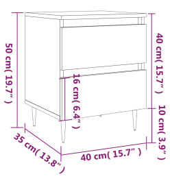 Tables de chevet 2 pcs chêne fumé 40x35x50 cm bois ingénierie