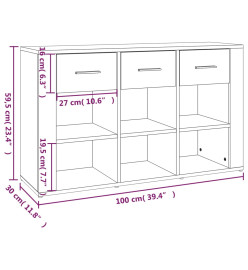 Buffet Chêne fumé 100x30x59,5 cm Bois d'ingénierie