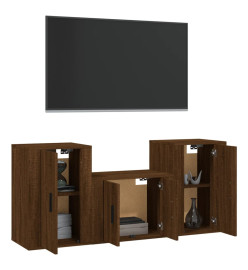 Ensemble de meubles TV 3 pcs Chêne marron Bois d'ingénierie