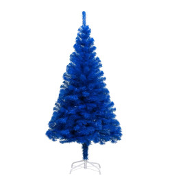 Arbre de Noël artificiel avec LED et boules Bleu 210 cm PVC