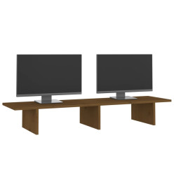 Support de moniteur Marron miel 100x27x15 cm Bois de pin solide