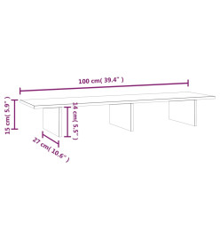 Support de moniteur Marron miel 100x27x15 cm Bois de pin solide