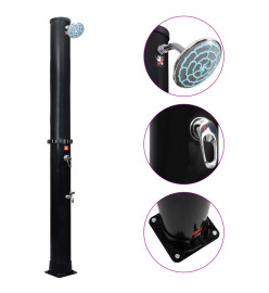 Douche solaire d'extérieur avec pomme de douche et robinet 40 L
