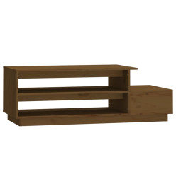 Table basse Marron miel 120x50x40,5 cm Bois massif de pin