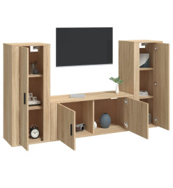 Ensemble de meubles TV 3 pcs Chêne sonoma Bois d'ingénierie