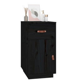 Armoire de bureau Noir 40x50x75 cm Bois massif de pin