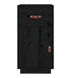 Armoire de bureau Noir 40x50x75 cm Bois massif de pin