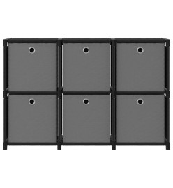 Étagère d'affichage 6 cubes et boîtes Noir 103x30x72,5 cm Tissu