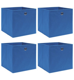 Boîtes de rangement 4 pcs Bleu 32x32x32 cm Tissu