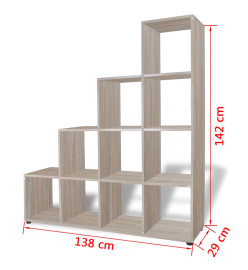 Bibliothèque/étagère 142 cm Couleur de chêne