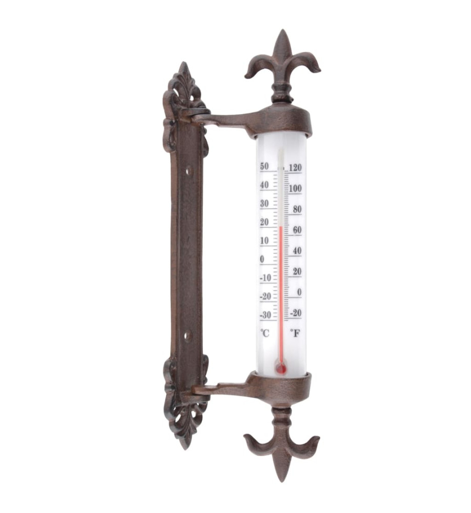 Esschert Design Thermomètre à cadre de fenêtre Fonte