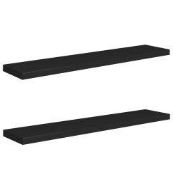 Étagères murales flottantes 2 pcs Noir 120x23,5x3,8 cm MDF