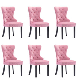 Chaises à manger lot de 6 rose velours