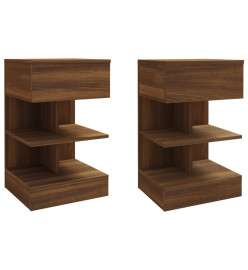 Tables de chevet 2pcs Chêne marron 40x35x65cm Bois d'ingénierie