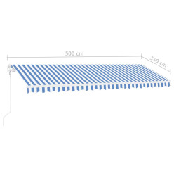Auvent automatique sur pied 500x350 cm Bleu/Blanc