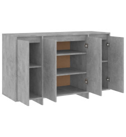 Buffet gris béton 120x41x75 cm bois d'ingénierie