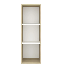 Meuble TV mural Blanc chêne sonoma 37x37x107 cm Bois ingénierie