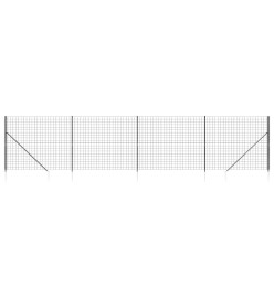 Clôture en treillis métallique et ancrage anthracite 1,8x10 m